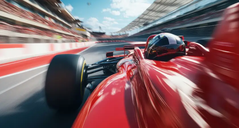 Závodní jezdec formule 1 na velké ceně